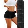 image:imageFINETOO Womens Cotton Boy Shorts Underwear Full Coverage Soft Boxer Briefs High Waisted Panties for Lady Girls 6 PackBlack