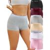 image:imageFINETOO Womens Cotton Boy Shorts Underwear Full Coverage Soft Boxer Briefs High Waisted Panties for Lady Girls 6 PackBlackgrape Purpleash Graywhitepinkbeige