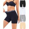 image:imageFINETOO Womens Cotton Boy Shorts Underwear High Waisted Full Coverage Soft Boxer Briefs Breathable Stretch Panties 4 PackColorv1