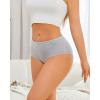 image:imageFINETOO Cotton Underwear for Women High Waisted Full Coverage Briefs Soft Breathable Moisture Wicking Ladies Panties 6 PackColorc