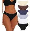image:imageFINETOO 6 Pack Womens Seamless Hipster Underwear No Show Panties Invisibles Briefs Soft Stretch Bikini Underwears XSXLColor6b