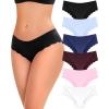 image:image6 pack Seamless Underwear for Women Sexy Low Rise Hipster Wave Edge No Show Bikini Panties Womens Cheeky SXLColor6cc