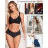 image:imageFINETOO 6 Pack Womens Seamless Underwear Full Coverage No Show Hipster Panties Sexy Stretchy Invisible Briefs Bikini LingerieColor B