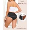 image:imageFINETOO 6 Pack Womens Seamless Underwear Full Coverage No Show Hipster Panties Sexy Stretchy Invisible Briefs Bikini LingerieColor D