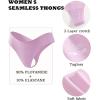 image:imageFINETOO Seamless Thongs for Women Sexy No Show Panties Invisible Vwaisted Stretch Ladies Underwear 6 PackG6pack