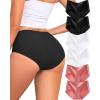 image:imageFINETOO 6 Pack Womens Seamless Underwear Full Coverage No Show Hipster Panties Sexy Stretchy Invisible Briefs Bikini LingerieColor E