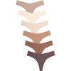 image:imageFINETOO Seamless Thongs for Women Sexy No Show Panties Invisible Vwaisted Stretch Ladies Underwear 6 PackF6pack