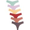 image:imageFINETOO Seamless Thongs for Women Sexy No Show Panties Invisible Vwaisted Stretch Ladies Underwear 6 PackG6pack