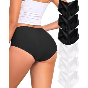 image:imageFINETOO 6 Pack Womens Seamless Underwear Full Coverage No Show Hipster Panties Sexy Stretchy Invisible Briefs Bikini LingerieColor G