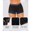 image:imageFINETOO 6 Pack Womens Underwear Cotton Boy Shorts High Waisted Full Coverage Boxer Briefs Sexy Lace Panties for Lady GirlsBlack