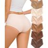 image:imageFINETOO 6 Pack Womens Seamless Underwear Full Coverage No Show Hipster Panties Sexy Stretchy Invisible Briefs Bikini LingerieColor K