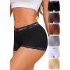 image:imageFINETOO 6 Pack Womens Underwear Cotton Boy Shorts High Waisted Full Coverage Boxer Briefs Sexy Lace Panties for Lady GirlsClassic Color