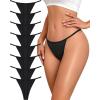 image:imageFINETOO 8 Pack Cotton Thongs for Women Sexy Gstring Thong Underwear Seamless Low Rise Tback Panties for Ladies Lingerie8 Piecesb