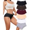 image:imageFINETOO Womens Underwear Cotton Hipster Sexy Panties Full Coverage Briefs Stretch Bikinis Comfortable Cheeky 6 PackColor Xin