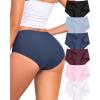 image:imageFINETOO 6 Pack Womens Seamless Underwear Full Coverage No Show Hipster Panties Sexy Stretchy Invisible Briefs Bikini LingerieColor J