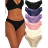 image:imageFINETOO 6 Pack Womens Seamless Hipster Underwear No Show Panties Invisibles Briefs Soft Stretch Bikini Underwears XSXLColor 8