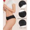 image:imageFINETOO Cotton underwear for women Cheeky Bikini Low Rise Soft Lace Hipster Ladies Sexy Panties 6 PackBlack6