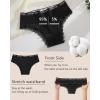 image:imageFINETOO Cotton underwear for women Cheeky Bikini Low Rise Soft Lace Hipster Ladies Sexy Panties 6 PackBlack6