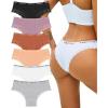 image:imageFINETOO Cotton underwear for women Cheeky Bikini Low Rise Soft Lace Hipster Ladies Sexy Panties 6 PackColor A6
