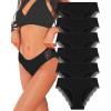 image:imageFINETOO Womens Cotton Underwear Sexy Lace Bikini Panties Low Rise Soft Stretch ladies Cotton Cheeky Hipster 6 Pack6BS