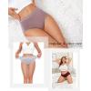 image:imageFINETOO Cotton Underwear for Women High Waisted Ladies Panties Full Coverage 6 Packs Regular amp Plus SizeBlack  White  Gray  Skin Color  Dark Purple  Khaki