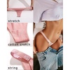 image:imageFINETOO Womens Underwear Cotton High Cut String Bikini Panties Low Rise Hipster Ladies Sexy Cheeky Underwear 6 PackA6pack