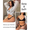 image:imageFINETOO Womens Underwear Cotton High Cut String Bikini Panties Low Rise Hipster Ladies Sexy Cheeky Underwear 6 PackBlack6pack