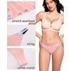 image:imageFINETOO Womens Underwear Cotton High Cut String Bikini Panties Low Rise Hipster Ladies Sexy Cheeky Underwear 6 PackE6pack