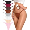 image:imageFINETOO 8 Pack Cotton Thongs for Women Sexy Gstring Thong Ladies Panties Womens Underwear SXXL8 Piecesa