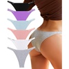 image:imageFINETOO Womens Underwear Cotton High Cut String Bikini Panties Low Rise Hipster Ladies Sexy Cheeky Underwear 6 PackB6pack