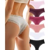 image:imageFINETOO Cotton Underwear for Women Sexy Panties Lace Hipster Low Rise Breathable Womens Cheeky 6 Pack SXLLight Pinkpurpleredpinkwhiteblack