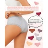 image:imageFINETOO Cotton Underwear for Women Sexy Boy Shorts Breathable Cheeky Lace Trim Panties Cheeky Underwear Womens LingerieBlack
