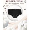 image:imageFINETOO Cotton Underwear for Women Sexy Boy Shorts Breathable Cheeky Lace Trim Panties Cheeky Underwear Womens LingerieBlack