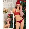 image:imageFINETOO 6 Pack Cotton Underwear for Women Cute Low Rise Bikini Panties High Cut Breathable Sexy Hipster Womens Cheeky S3XLSet4pack