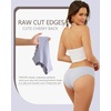 image:imageFINETOO 6 pack Seamless Underwear for Women Sexy Low Rise Hipster Wave Edge No Show Bikini Panties Womens Cheeky SXLLight Color