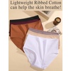 image:imageFINETOO Cotton Underwear for Women High Waisted Ribbed Full Coverage Briefs Soft Breathable Moisture Wicking Panties 6 PackColora