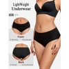 image:imageFINETOO Cotton Underwear for Women High Waisted Ribbed Full Coverage Briefs Soft Breathable Moisture Wicking Panties 6 PackColorb