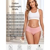 image:imageFINETOO Cotton Underwear for Women High Waisted Ribbed Full Coverage Briefs Soft Breathable Moisture Wicking Panties 6 PackColorc