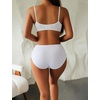 image:imageFINETOO Cotton Underwear for Women High Waisted Ribbed Full Coverage Briefs Soft Breathable Moisture Wicking Panties 6 PackColorf
