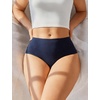 image:imageFINETOO Cotton Underwear for Women High Waisted Ribbed Full Coverage Briefs Soft Breathable Moisture Wicking Panties 6 PackColorg