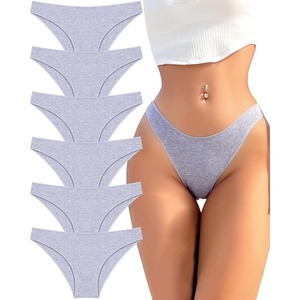 image:imageFINETOO 6 Pack Cotton Underwear for Women Cute Low Rise Bikini Panties High Cut Breathable Sexy Hipster Womens Cheeky S3XLSet10pack