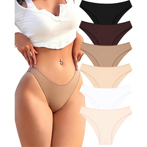 image:imageFINETOO 6 Pack Cotton Underwear for Women Cute Low Rise Bikini Panties High Cut Breathable Sexy Hipster Womens Cheeky S3XLSet11pack