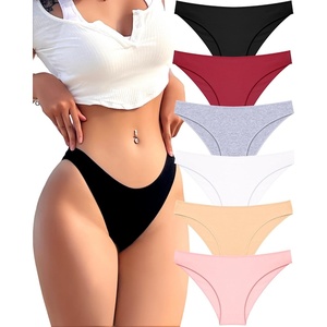 image:imageFINETOO 6 Pack Cotton Underwear for Women Cute Low Rise Bikini Panties High Cut Breathable Sexy Hipster Womens Cheeky S3XLSet1pack