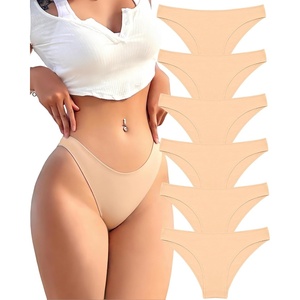 image:imageFINETOO 6 Pack Cotton Underwear for Women Cute Low Rise Bikini Panties High Cut Breathable Sexy Hipster Womens Cheeky S3XLSet6