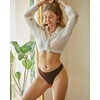 image:imageFINETOO 6 Pack Thongs for Women Seamless Breathable Underwear No Show Floral Print Panties Invisible Hipster XSXLBlack warm Tan chocolate Brown soft Lavender apricot ivory