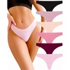 image:imageFINETOO 6 Pack Thongs for Women Seamless Breathable Underwear No Show Floral Print Panties Invisible Hipster XSXLBlack apricot dusty Rose rose Pink pale Pink burgundy