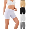 image:imageFINETOO Cotton Womens Boyshorts Underwear High waisted Anti Chafing Boxer Briefs Soft Panties for Girls Ladies 4 Packs