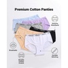image:imageFINETOO Cotton Underwear for Women Breathable Cheeky Stretch Soft Bikini Sets for Ladies Panties 6 PackBlack  White  Gray  Light Purple  Light Blue  Apricot