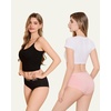 image:imageFINETOO Cotton Underwear for Women Breathable Cheeky Stretch Soft Bikini Sets for Ladies Panties 6 PackBlack  White  Gray  Light Purple  Light Blue  Apricot