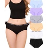 image:imageFINETOO Cotton Underwear for Women Breathable Cheeky Stretch Soft Bikini Sets for Ladies Panties 6 PackBlack  White  Gray  Light Purple  Light Blue  Apricot